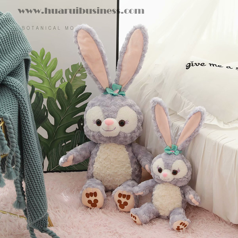 pluszowy królik z różowego aksamitu, wypchana lalka, prezent, prezent, artykuły promocyjne, premium